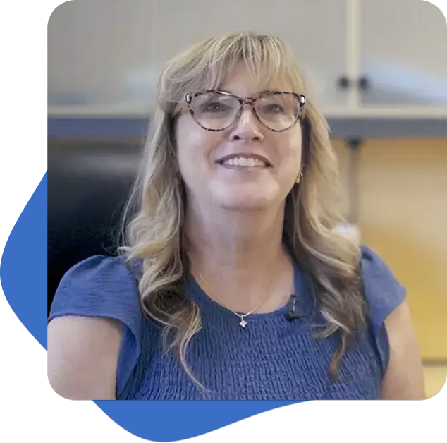 California Virtual Academies teacher weraing glasses and a blue shirt